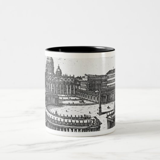 セントピーターのスクエアのためのBerniniの元の計画 ツートーンマグカップ (中央)