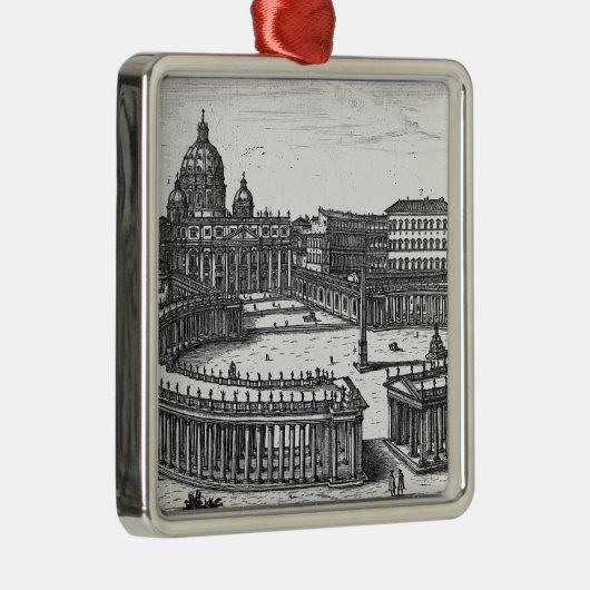 セントピーターのスクエアのためのBerniniの元の計画 メタルオーナメント (右)