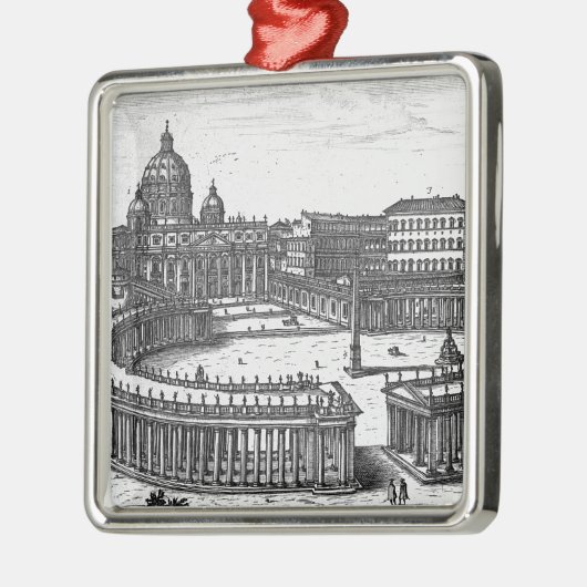セントピーターのスクエアのためのBerniniの元の計画 メタルオーナメント (左)