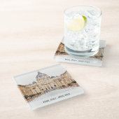 セントピータースバシリカローマItaly水彩旅行 ガラスコースター (アングル)