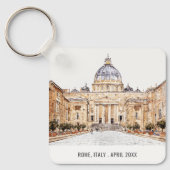 セントピータースバシリカローマItaly水彩旅行 キーホルダー (正面)