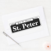 セントピーターセントニューオーリンズ通り標識 長方形シール (封筒)