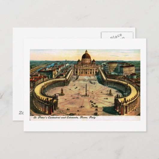 セントピーター大聖堂,ローマ,イタリアヴィンテージ ポストカード (正面/裏面)