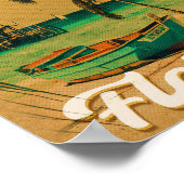 セントピートビーチフロリダお土産ヴィンテージパームツリーズ ポスター (角)