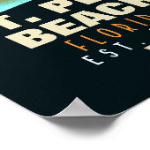 セントピートビーチフロリダレトロサンセットパームツリー60s ポスター (角)