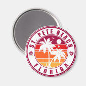 セントピートビーチフロリダレトロヴィンテージパームツリー60s マグネット (正面/裏面)
