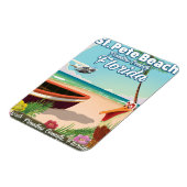 セントピートビーチフロリダヴィンテージ旅行ポスター マグネット (左側)