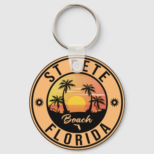 セントピートビーチフロリダ土産ヴィンテージトラベル キーホルダー (正面)