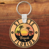 セントピートビーチフロリダ土産ヴィンテージトラベル キーホルダー (正面)