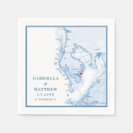 セントピートフロリダマップエレガントな結婚式 スタンダードカクテルナプキン