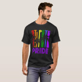 セントピートプライドゲイプライドLGBTQレインボーパームツリーズT Tシャツ (正面フル)