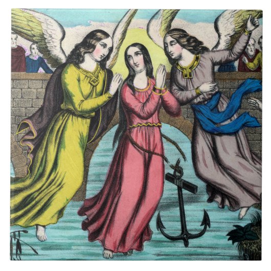 セントフィロメナが溺死から救われる タイル (正面)