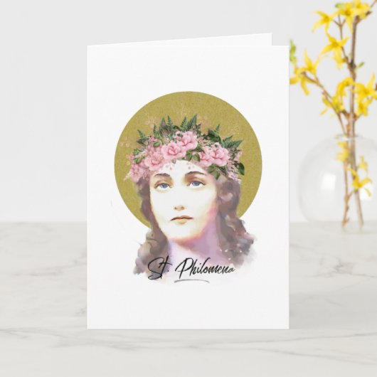 セントフィロメナヴァージン殉教宗教祈りの言葉カード カード (黄色い花)