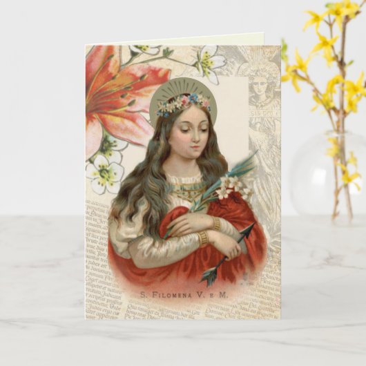 セントフィロメナヴァージン殉教宗教祈りの言葉 カード (黄色い花)