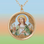 セントフィロメナ(BK 005) ゴールドプレートネックレス<br><div class="desc">Image Credit (BK 005): St. Phロメンナのアンティーク画像19世紀後半から20世紀初頭のクロモリトプリントのデヴォーショナルな作品で、ドイツのMenchengladbachにあるB. Kuhlen氏がデザイナーのプライベートコレクションである宗教的なエフエメラから出版した。 饗宴： 威厳がある 11</div>