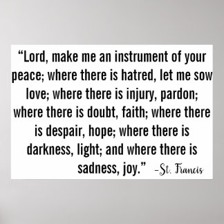 セントフランシス祈りの言葉 ポスター
