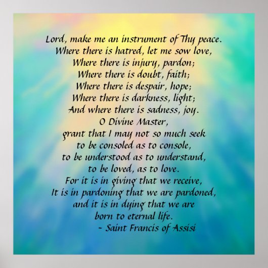 セントフランシス祈りの言葉 ポスター (正面)
