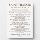 セントフランシス祈りの言葉for Pets フォトプラーク (正面)