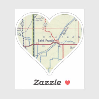 セントフランシス・カンザスのヴィンテージの地図 シール