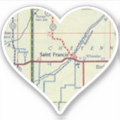 セントフランシス・カンザスのヴィンテージの地図 シール (正面)