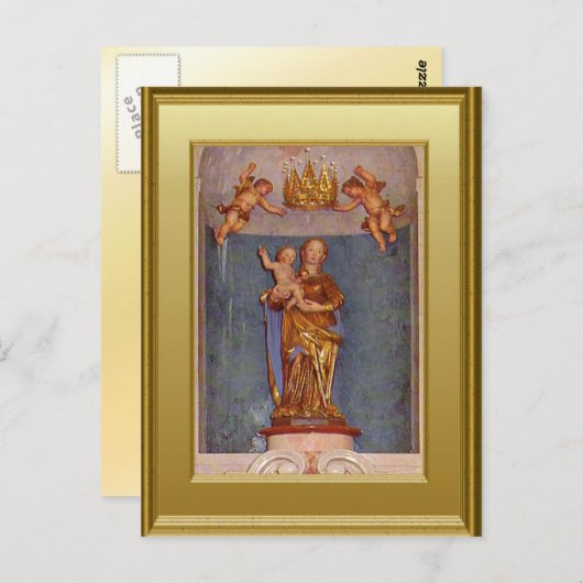 セントフランスのクリストファーと地元の神社 ポストカード (正面/裏面)