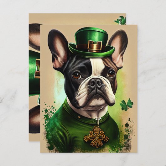 セントフランスのパトリックのデイドレスのブルドッグ ポストカード (正面/裏面)