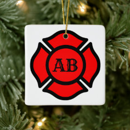 セントフロリアン十字形(スタイル1)スクエア セラミックオーナメント