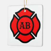 セントフロリアン十字形(スタイル1)スクエア セラミックオーナメント (左)