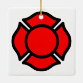 セントフロリアン十字形(スタイル1)スクエア セラミックオーナメント (裏面)