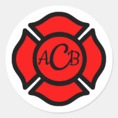 セントフロリアン十字架とモノグラム ラウンドシール (正面)