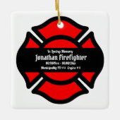 セントフロリアン十字架スタイル3スクエア セラミックオーナメント (正面)