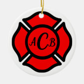 セントフロリアン十字架(スタイル1)円形 セラミックオーナメント (正面)