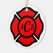 セントフロリアン十字架(スタイル1)円形 セラミックオーナメント (左)