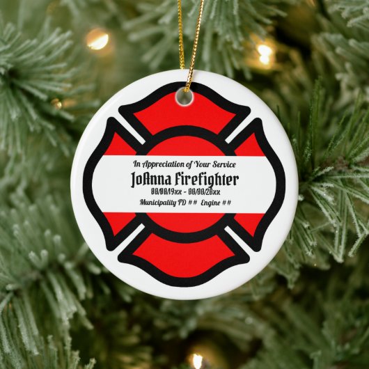 セントフロリアン十字架(スタイル2)円形 セラミックオーナメント (ツリー)