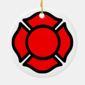 セントフロリアン十字架(スタイル2)円形 セラミックオーナメント (裏面)
