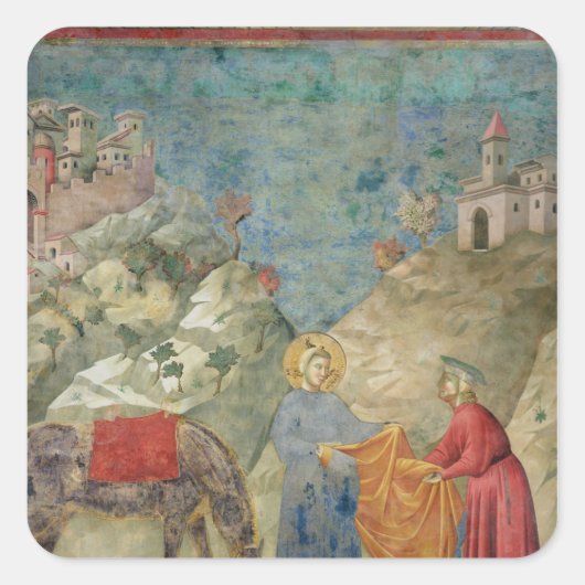 セントフ与えレシスが見知らぬ人に上着を着る スクエアシール (正面)