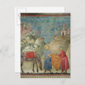 セントフ与えレシスが見知らぬ人に上着を着る ポストカード (正面/裏面)