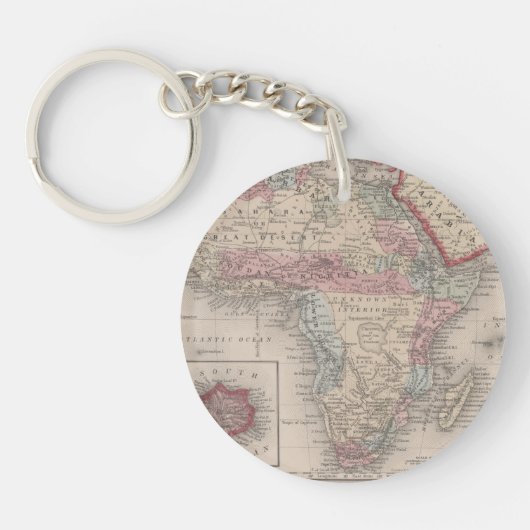 セントヘレナが付いているアフリカの地図 キーホルダー (正面)