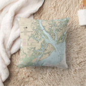 セントヘレナのサウンドをサバンナ川のチャートに航海の追加 クッション (ブランケット)