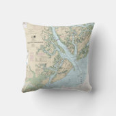 セントヘレナのサウンドをサバンナ川のチャートに航海の追加 クッション (裏面)