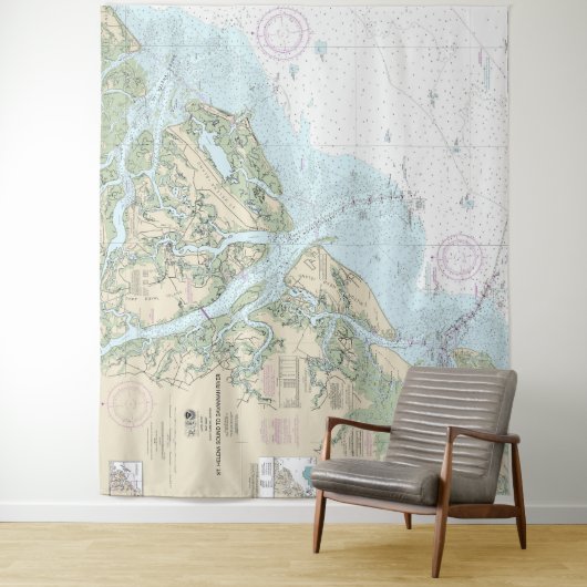 セントヘレナのサウンドをサバンナ川のチャートに航海の追加 タペストリー (インサイチュ)