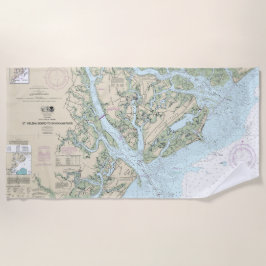 セントヘレナのサウンドをサバンナ川のチャートに航海の追加 ビーチタオル