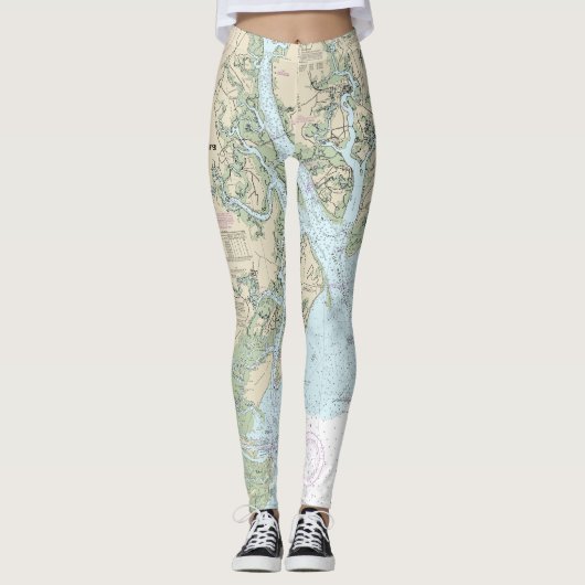 セントヘレナのサウンドをサバンナ川のチャートに航海の追加 レギンス (正面)