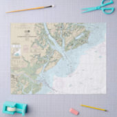 セントヘレナのサウンドをサバンナ川のチャートに航海の追加 薄葉紙 (クラフト)