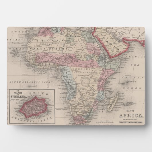 セントヘレナ島を持つアフリカの地図 フォトプラーク (正面)
