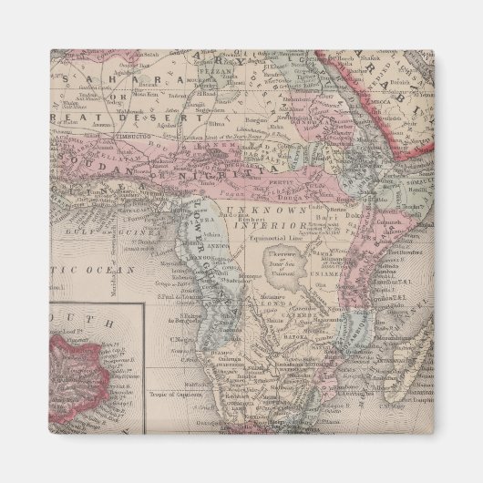 セントヘレナ島を持つアフリカの地図 マグネット (正面)