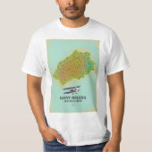 セントヘレナ英国海外領土地図 Tシャツ (正面)