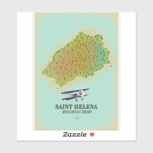 セントヘレナ英海外地図 シール (シート)