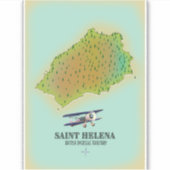 セントヘレナ英海外地図 シール (正面)
