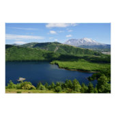 セントヘレンズ山コールドウォーター湖の風景 ポスター (正面)